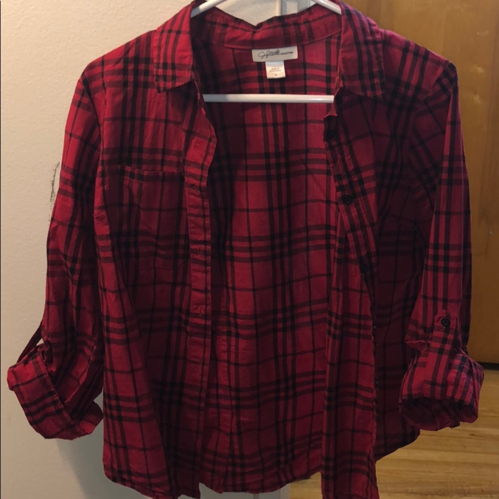Chest pocket plaid shirt❣️
